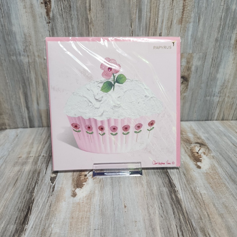 Papyrus CHRISTOPHER VINE Glitter Beaded Cupcake Gorgeous Mother's Day Card